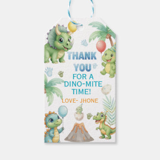 恐竜のサンキュー タグとぬりえ - 恐 ギフトタグ