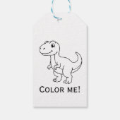 恐竜のサンキュー タグとぬりえ - 恐 ギフトタグ (裏面)