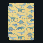 恐竜のサンシャインイエロー iPad MINIカバー<br><div class="desc">青い恐竜、ティラノサウルスレックス、スピノサウルス、ステゴサウルス、ディプロドクス、トリケラトプスの多くは晴れた黄色の背景に。イーク！</div>