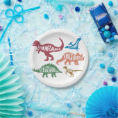 恐竜のシルエットの違う集合 ペーパープレート (パーティー)