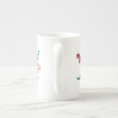 恐竜のシルエットの違う集合 ボーンチャイナマグカップ (裏面)