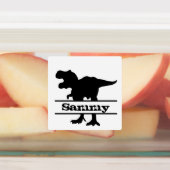 恐竜のシルエットパーソナライズされた名ラベル ラベル (貼付)