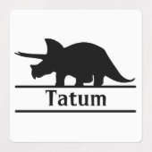 恐竜のシルエットパーソナライズされた名ラベル ラベル (デザイン2)