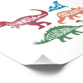 恐竜のシルエット違う群 フォトプリント (角)