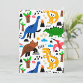 恐竜のシームレスパターン セーブザデート (スタンド正面)