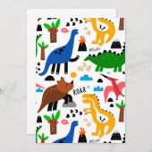 恐竜のシームレスパターン セーブザデート (正面/裏面)