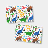 恐竜のシームレスパターン バッジ (正面＆裏面)