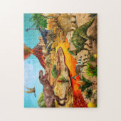 恐竜のジグソーパズルティラノサウルスの贈り物は男の子のために ジグソーパズル (縦)