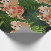 恐竜のジャングルのトリケラトプスの子供 ラッピングペーパー (角)