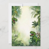 恐竜のジャングルの誕生日パーティーボーイ 招待状 (裏面)