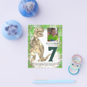 恐竜のジャングルの誕生日パーティー写真の予算 チラシ (シングル)