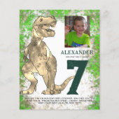恐竜のジャングルの誕生日パーティー写真の予算 チラシ (正面)