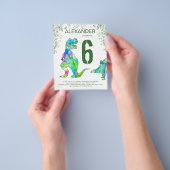 恐竜のジャングルボーイズ誕生日パーティー予算 チラシ (手)