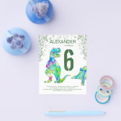 恐竜のジャングルボーイズ誕生日パーティー予算 チラシ (シングル)