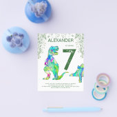 恐竜のジャングル誕生日パーティー予算 チラシ (シングル)