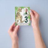 恐竜のジャングル3rd誕生日パーティー写真予算 チラシ (手)