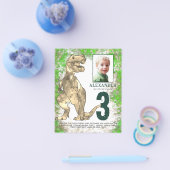 恐竜のジャングル3rd誕生日パーティー写真予算 チラシ (シングル)