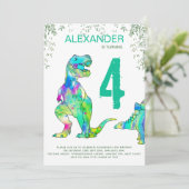 恐竜のジャングル4th誕生日パーティー 招待状 (スタンド正面)