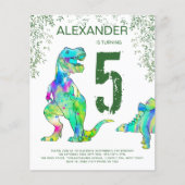 恐竜のジャングル5th誕生日パーティーの予算 (正面)