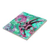 恐竜のスカルのプリントのデザイン タイル (側面)