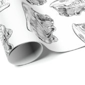 恐竜のスカルパカスタムターンの背景色 ラッピングペーパー (ロールコーナー)