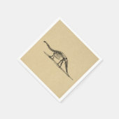 恐竜のスケルトンヴィンテージアート スタンダードカクテルナプキン (角)