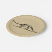 恐竜のスケルトンヴィンテージアート ペーパープレート (アングル)