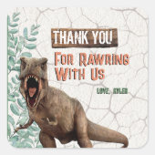 恐竜のステッカー スクエアシール (正面)