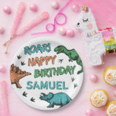 恐竜のストンプチョンパールの誕生日パーティー、任意の年齢 ペーパープレート (パーティー)