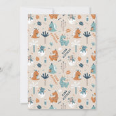 恐竜のストームチョンプと轟音の最初の誕生日 招待状 (裏面)