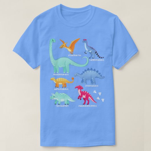 恐竜のタイプ未来古生物学者キッズディノ Tシャツ (デザイン正面)