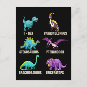 恐竜のタイプTrex Triceratops Dinoファン ポストカード