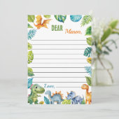 恐竜のタイムカプセルノートメッセージカード サンキューカード (スタンド正面)