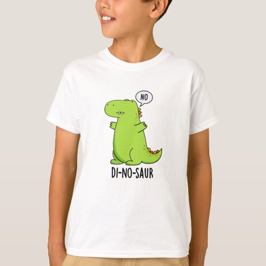 恐竜のダジャレ ディノサウルスのおもしろい駄洒落 Tシャツ (正面)