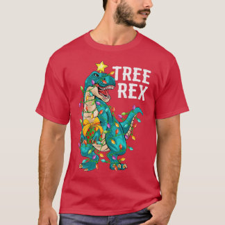 恐竜のツリーreクリスマスライツトおもしろいレ恐竜Ch Tシャツ
