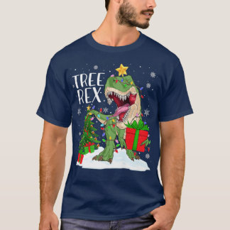 恐竜のツリーreクリスマスライト恐竜おもしろいのキリスト tシャツ