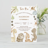 恐竜のツーレックス 2歳の誕生日パーティー 招待状 (スタンド正面)