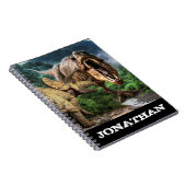 恐竜のティラノサウルスのトリケラトプス攻撃 ノートブック (右側)