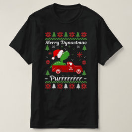 恐竜のティラノサウルス醜いクリスマスセーター Tシャツ