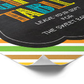 恐竜のテーブルシンボルや象徴ベビーシャワー ポスター (角)