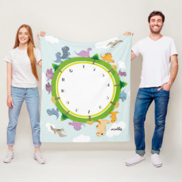 恐竜のテーマのマイル標石毛布 フリースブランケット