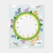 恐竜のテーマのマイル標石毛布 フリースブランケット (正面)