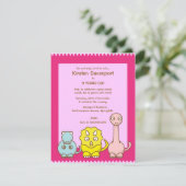 恐竜のテーマの女の子の誕生日のパーティの招待状 招待状 (スタンド正面)