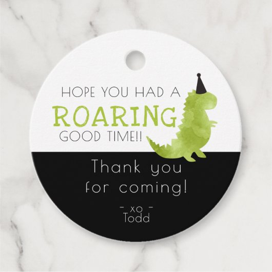 恐竜のテーマパーティーは歓声を上げる良い時感謝してい間 フェイバータグ (正面)