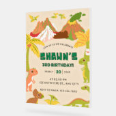 恐竜のテーマ男の子の誕生日パーティーの招待 アクリルサイン (傾斜)