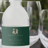 恐竜のテーマ結婚のダークグリーン ペットボトルラベル