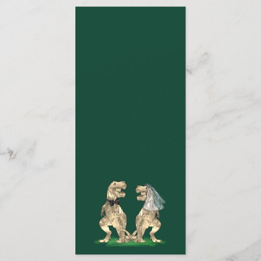 恐竜のテーマ結婚のメニュー メニュー (裏面)