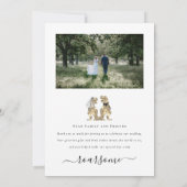 恐竜のテーマ結婚の写真ありがとう サンキューカード (裏面)