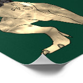 恐竜のテーマ結婚の歓迎ダークグリーン ポスター (角)