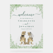 恐竜のテーマ結婚の歓迎 アクリルサイン (正面)